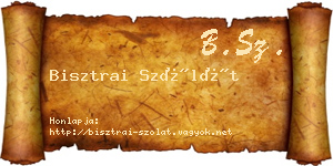 Bisztrai Szólát névjegykártya